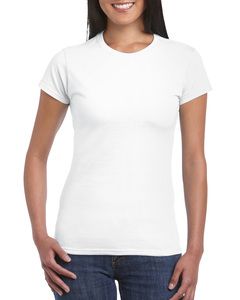 Gildan GN641 - Camiseta feminina de manga curta Softstyle Branco