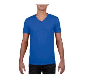 Gildan GN646 - Camiseta masculina com decote em V 100% algodão Real