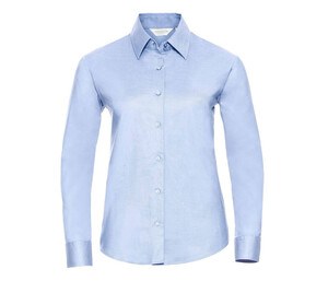 Russell Collection JZ32F - Camisa De Senhora De Manga Comprida - Easy Care Oxford