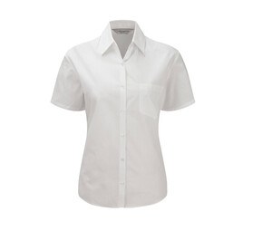 Russell Collection JZ37F - Camisa De Senhora De Manga Curta - Pure Cotton Easy Care Popline