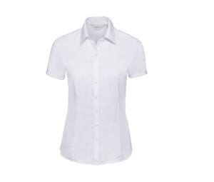 Russell Collection JZ63F - Camisa De Senhora De Manga Curta Herringbone