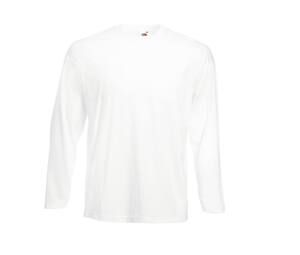 Fruit of the Loom SC233 - Camiseta masculina de manga longa 100% algodão Branco