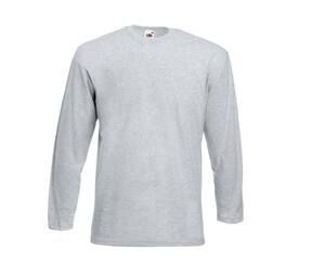 Fruit of the Loom SC233 - Camiseta masculina de manga longa 100% algodão Cinzento matizado