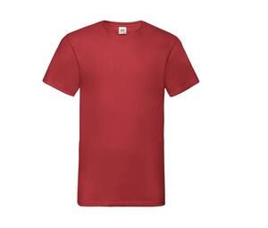 Fruit of the Loom SC234 - Camiseta masculina Valueweight com decote em V Vermelho