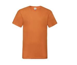 Fruit of the Loom SC234 - Camiseta masculina Valueweight com decote em V Laranja