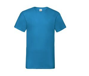 Fruit of the Loom SC234 - Camiseta masculina Valueweight com decote em V Azure Blue