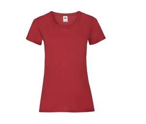 Fruit of the Loom SC600 - Camiseta feminina de algodão com ajuste para senhora Vermelho