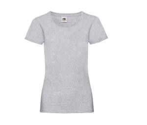 Fruit of the Loom SC600 - Camiseta feminina de algodão com ajuste para senhora Cinzento matizado