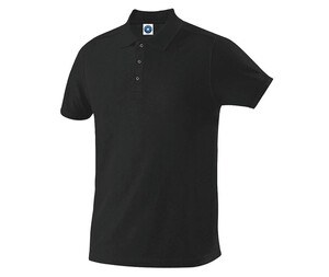 Starworld SW160 - Camisa polo masculina 100% de algodão orgânico Preto