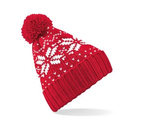 Beechfield BF456 - Fair Isle Snowstar Beanie Classic Red/White