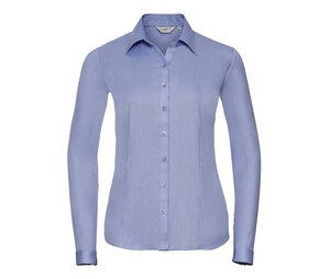 Russell Collection JZ62F - Camisa De Senhora De Manga Comprida - Easy Care Oxford