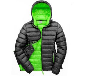 Result RS94F - Casaco de Senhora Almofadado - Snow Bird Black/Lime