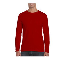 Gildan GN644 - Camiseta masculina de manga comprida Vermelho