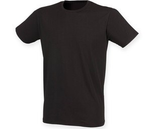 Skinnifit SF121 - Camiseta de algodão alongada masculina Preto
