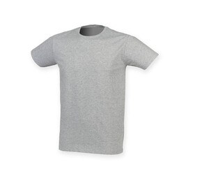 Skinnifit SF121 - Camiseta de algodão alongada masculina Cinzento matizado