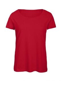 B&C BC056 - Camiseta Feminina Tri-Blend Vermelho