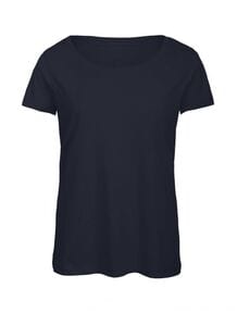 B&C BC056 - Camiseta Feminina Tri-Blend Azul marinho