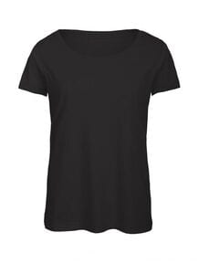 B&C BC056 - Camiseta Feminina Tri-Blend Preto