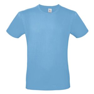 B&C BC01T - Camiseta masculina 100% algodão Azul céu