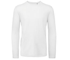 B&C BC070 - Camiseta masculina de manga comprida de algodão orgânico Branco