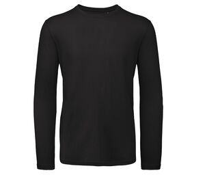 B&C BC070 - Camiseta masculina de manga comprida de algodão orgânico Preto