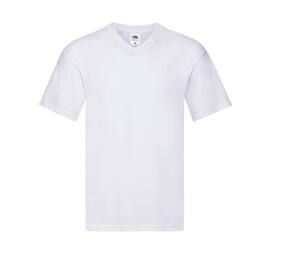 Fruit of the Loom SC224 - Camiseta masculina com decote em V 100% algodão Branco