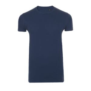 SOL'S 00580 - Imperial FIT T Shirt Justa De Gola Redonda Para Homem Azul profundo