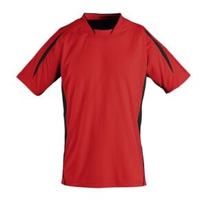 SOL'S 01638 - MARACANA 2 SSL Camisola Manga Curta Com Qualidade Para Adulto Vermelho / Preto