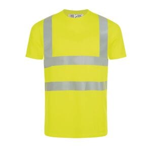 SOL'S 01721 - MERCURE PRO T Shirt Com Faixas De Alta Visibilidade Amarelo Fluo