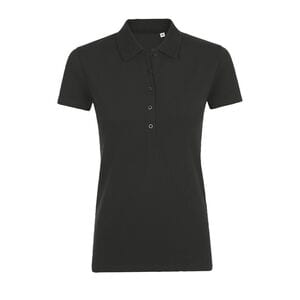 SOL'S 01709 - PHOENIX WOMEN Polo De Algodão E Elastano Para Senhora Preto