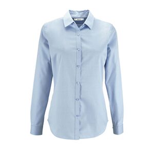 SOL'S 02103 - BRODY WOMEN Camisa Com Padrão Em Espinha Para Senhora Azul céu