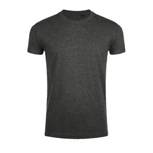 SOL'S 00580 - Imperial FIT T Shirt Justa De Gola Redonda Para Homem Charcoal Melange