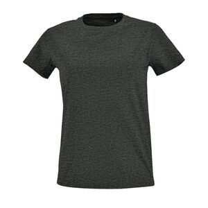SOL'S 02080 - Imperial FIT WOMEN T Shirt Cintada De Gola Redonda Para Senhora Charcoal Melange
