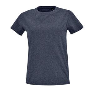 SOL'S 02080 - Imperial FIT WOMEN T Shirt Cintada De Gola Redonda Para Senhora Denim matizado
