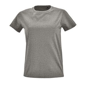SOL'S 02080 - Imperial FIT WOMEN T Shirt Cintada De Gola Redonda Para Senhora Cinzento matizado