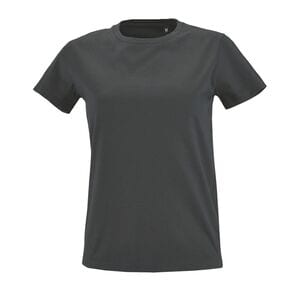 SOL'S 02080 - Imperial FIT WOMEN T Shirt Cintada De Gola Redonda Para Senhora Cinzento escuro