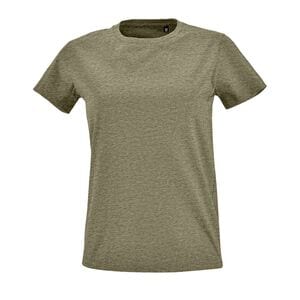 SOL'S 02080 - Imperial FIT WOMEN T Shirt Cintada De Gola Redonda Para Senhora Khaki matizado