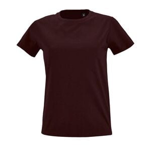 SOL'S 02080 - Imperial FIT WOMEN T Shirt Cintada De Gola Redonda Para Senhora Borgonha