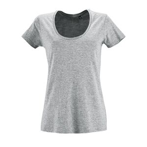 SOL'S 02079 - Metropolitan T Shirt Com Decote Redondo Para Senhora Cinzento matizado