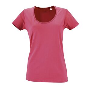 SOL'S 02079 - Metropolitan T Shirt Com Decote Redondo Para Senhora Cor-de-rosa flash