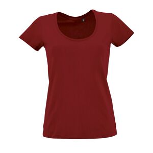 SOL'S 02079 - Metropolitan T Shirt Com Decote Redondo Para Senhora Vermelho tango