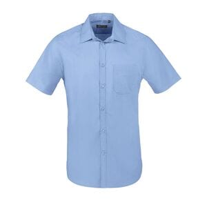 SOL'S 02923 - Bristol Fit Camisa Popelina De Manga Curta Para Homem Azul medio