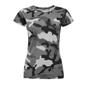 SOL'S 01187 - Camo Women T Shirt De Gola Redonda Para Senhora Camouflado cinzento