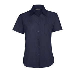 SOL'S 16070 - Escape Camisa Popelina De Manga Curta Para Senhora Azul escuro