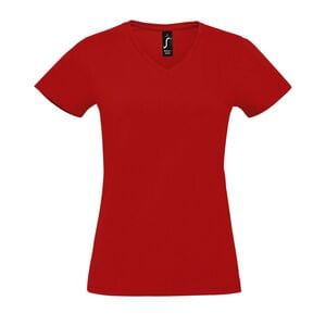 SOL'S 02941 - Imperial V Women T Shirt Com Gola Em "V" Para Senhora Vermelho