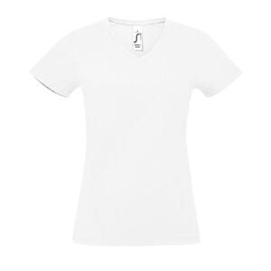 SOL'S 02941 - Imperial V Women T Shirt Com Gola Em "V" Para Senhora Branco