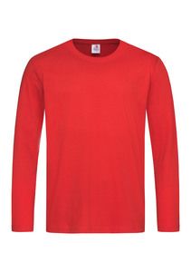Stedman STE2500 - Camiseta clássica de manga comprida masculina Vermelho Escarlate