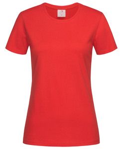 Stedman STE2600 - Camiseta clássica do pescoço feminino feminino Vermelho Escarlate