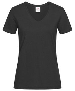 Stedman STE2700 - Camiseta clássica de decote em V feminino Black Opal