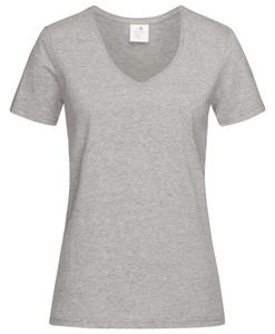 Stedman STE2700 - Camiseta clássica de decote em V feminino Heather Grey